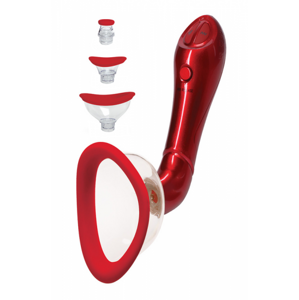 Automatická vibračná pumpa na vagínu, klitoris a bradavky Multiple Euphoria, červená