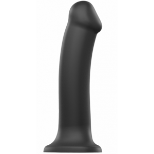 Strap-On-Me ohybné dildo z dvojitého silikónu (20 cm), čierne + darček Toycleaner