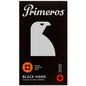 Primeros Black Hawk – čierne kondómy (12 ks)