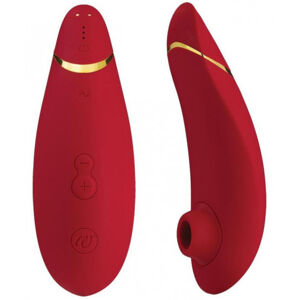 Womanizer Premium tlakový vibrátor, červený + darček Toybag
