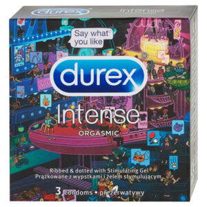 Durex Intense Orgasmic – vrúbkované kondómy (3 ks)