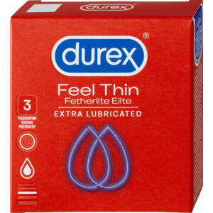 Durex Feel Thin Extra Lubricated – tenké kondómy (3ks)