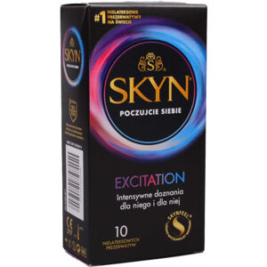 SKYN Excitation – bezlatexové kondómy (10 ks) + darček SKYN Original 3 ks