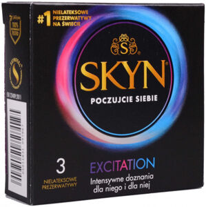 SKYN Excitation – bezlatexové kondómy (3 ks)