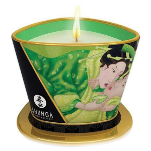 Shunga libido stimulujúca masážna sviečka Relaxing Green Tea (170 ml)