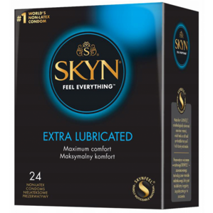 SKYN Extra Lubricated – bezlatexové kondómy extra lubrikované (24 ks)