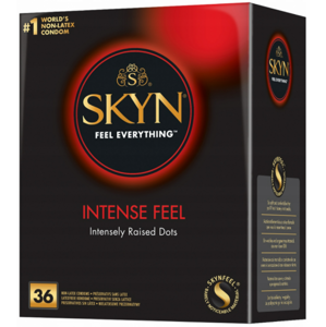 SKYN Intense Feel – bezlatexové kondómy s vrúbkami (36 ks)