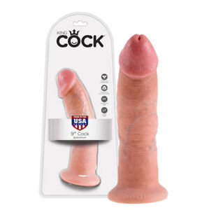 King Cock 9 - realistický dildo s prísavkou (23cm) - prírodný