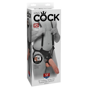 King Cock Strap-on 12 - duté, pripojiteľné dildo s postrojom (30 cm)