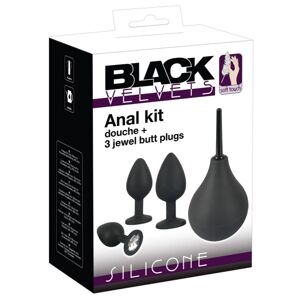 Black Velvet - sada análneho dilda (4 kusy) - čierna