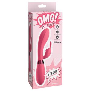 OMG Selfie - vodotesný vibrátor na bod G s ramenom na klitoris (ružový)