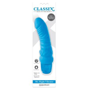Classix Mr. Right - silikónový vibrátor na penis pre začiatočníkov (modrý)