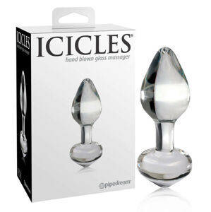 Icicles No. 44 - sklenený análny kolík (priehľadný)