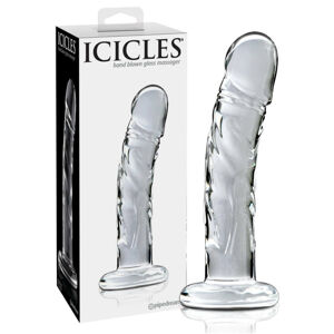 Icicles No. 62 - sklenené dildo s penisom (priesvitné)