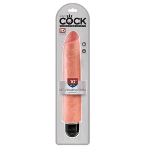 King Cock 10 Stiffy - vodotesný, realistický vibrátor (25 cm) - prírodný