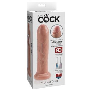 King Cock 7 Predkožkátor - realistické dildo (18cm) - telová farba