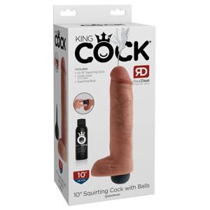 King Cock 10 - realistický striekací dildo (25cm) - prírodný