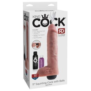 King Cock 11 - realistické striekajúce dildo (28 cm) - prírodné
