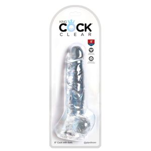 King Cock Clear 8 - upínací, testikulárny vibrátor (20 cm)