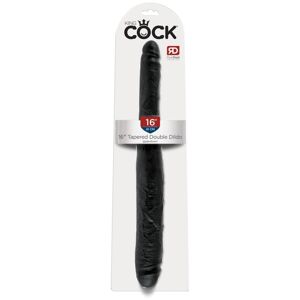 King Cock 16 Tapered - realistické dvojité dildo (41 cm) - čierne