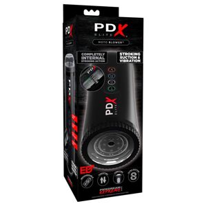 PDX Moto Blower - sací vibračný masturbátor (čierny)