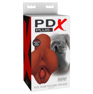PDX Pick Your Pleasure Stroker - masturbátor 2v1 (hnedý)