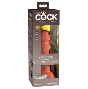 King Cock Elite 6 - realistické dildo (15 cm) - tmavé