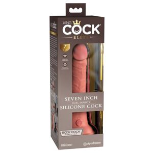 King Cock Elite 7- upínací, realistický vibrátor (18 cm) - prírodný