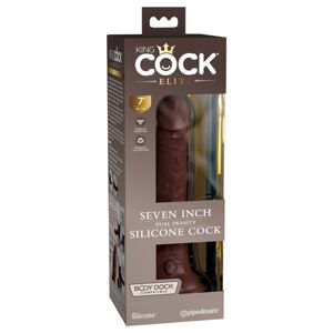 King Cock Elite 7- upínací, realistický vibrátor (18 cm) - hnedý