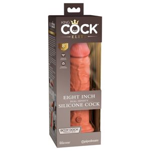 King Cock Elite 8 - realistické dildo (20 cm) - tmavé prírodné