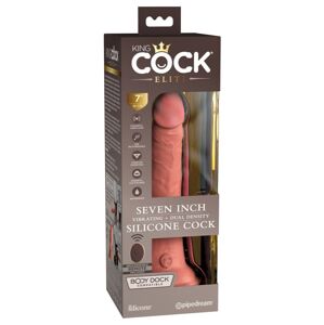 King Cock Elite 7 – s prísavkou, diaľkový vibrátor 18cm – prirodzený
