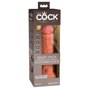 King Cock Elite 8 - realistický vibrátor 20 cm (tmavý prírodný)