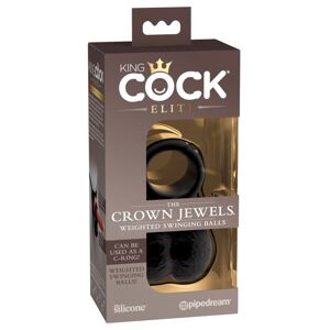 King Cock Elite Crown Jewels - Hojdacia svorka, zábal na penis (čierna)