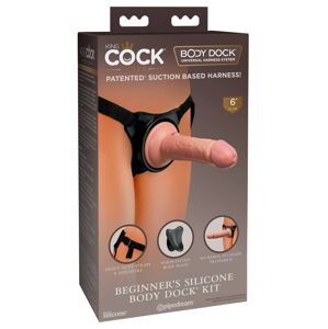 King Cock Elite Beginner's - páskové dildo s postrojom (prírodné)