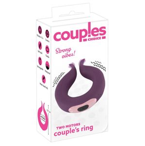 Couples Choice - batériový krúžok na penis s dvoma motormi (fialový)
