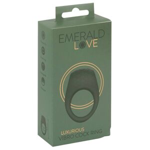 Emerald Love - dobíjací, vodotesný vibračný krúžok na penis (zelený)