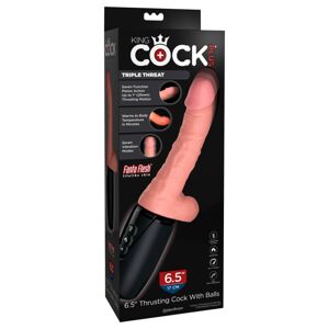King Cock Plus 6,5 - vibrátor so semenníkmi - telová farba