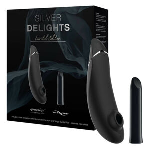Womanizer Silver Delights - vibračný set (čierny)