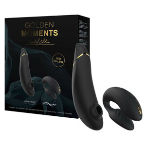 Womanizer Golden Moments 2 - luxus stimulátor a vibrátor (čierny)