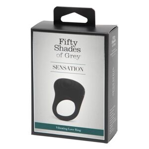 Fifty shades of grey - Vibračný krúžok na penis Sensation na batérie (čierny)
