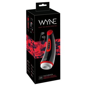 WYNE 03 - Nabíjateľný, vibračný masturbátor s odsávaním (čierny)