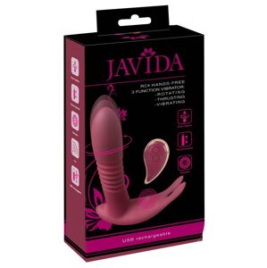 Javida RC - rádiový, 3-funkčný klitorisový vibrátor (červený)
