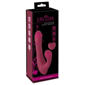Javida - rádiový vibračný stimulátor s prstencovým ramenom (červený)