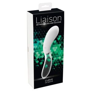 Liaison Curve - nabíjateľný LED vibrátor (priehľadný-biely)