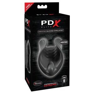 PDX Elite - silikónový vibrátor na penis (čierny)