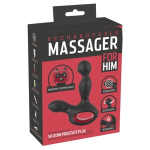 You2Toys - Massager - nabíjací, rotačný vibrátor s ohrievacou funkciou na diaľkové ovládanie (čierny)