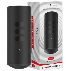 Kiiroo Titan Experience - čierny interaktívny masturbátor s batériou