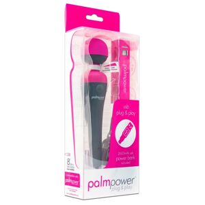PalmPower Wand – veľký masážny vibrátor s powerbankou a nabíjaním na USB (ružový-sivý)