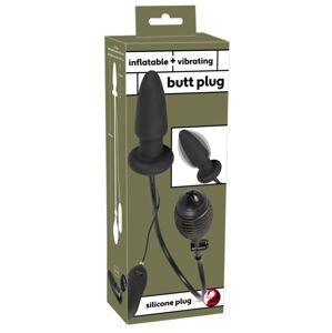You2Toys Inflatable vibrating butt plug – nafukovací vibrátor na análne rozširovanie (čierny)