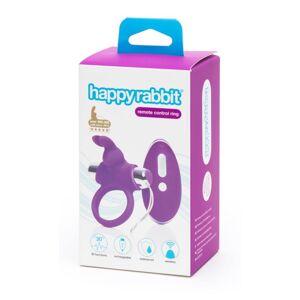 Happyrabbit - dobíjací rádiový krúžok na penis (fialovo-strieborný)